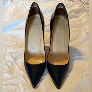 Christian Louboutin Pigalle 120 Black Patent Leather Heels - Size 41.5